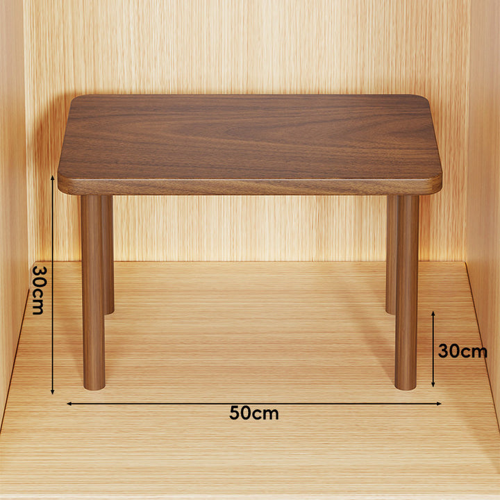 Height-Adjustable Rectangular Wooden Riser Table with Detachable Round Legs