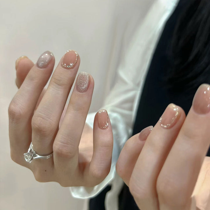 Artistic Press-On Nail Set with Glittery Star Accents Kalsten