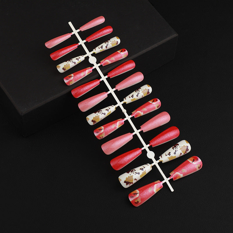 Artificial nails in an elegant design with a modern play of colors Kalsten