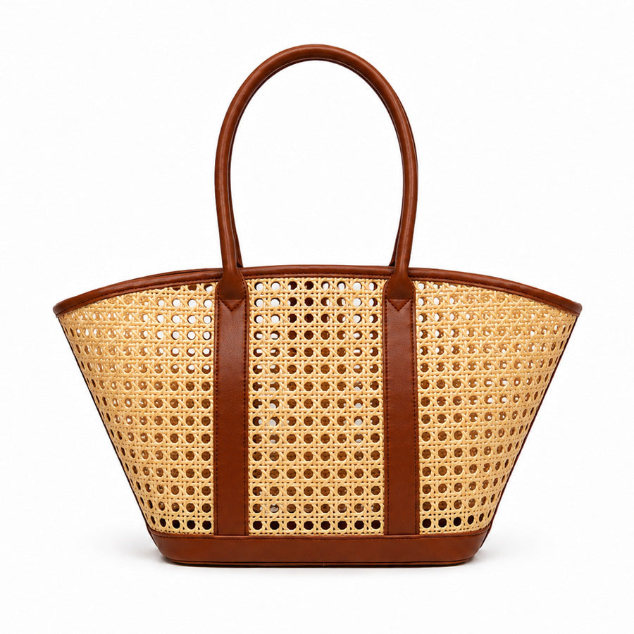 Elegant Woven Rattan Tote Bag