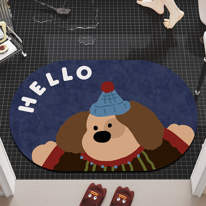 Cartoon Dog-Themed Bath Mat Kalsten
