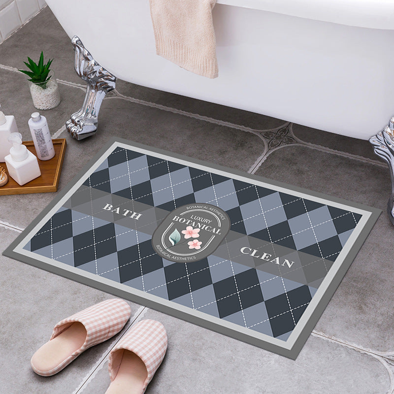 Oval Floral Design Area Mat