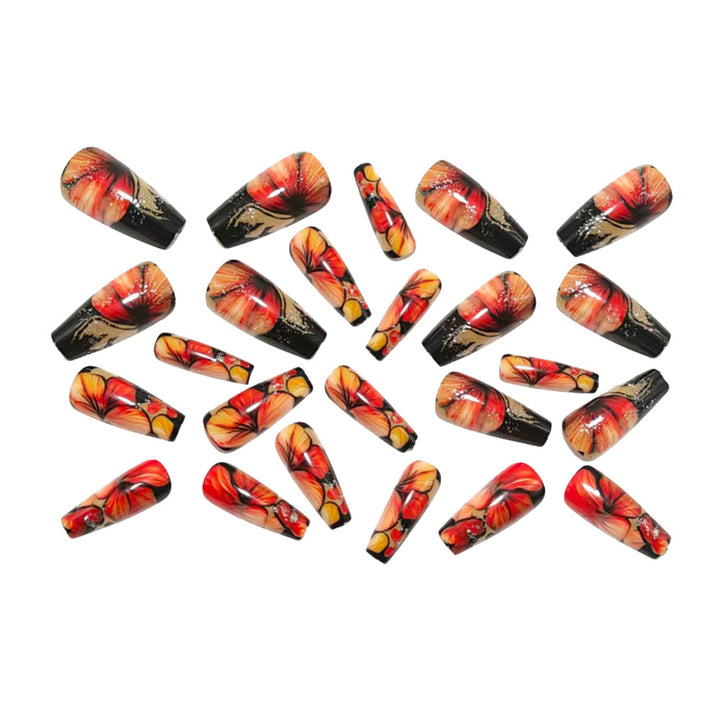 Artificial Nails In Elegant Flower Design Kalsten