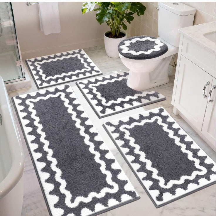 Soft Cotton Bathroom Mat Set