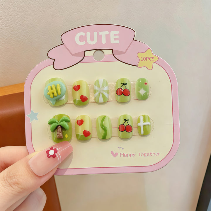 Colorful Nail Art Artificial Nails with Summery Designs Kalsten