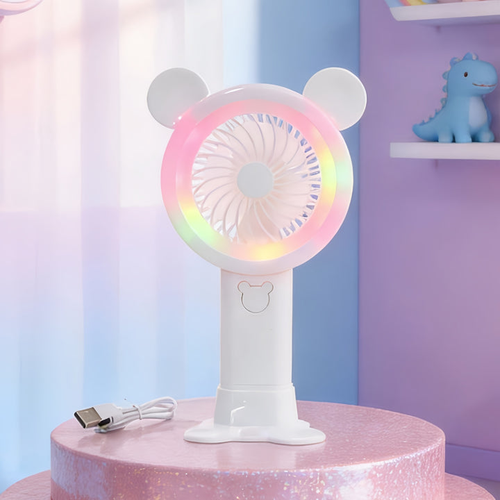 Women Portable USB Fan with Interactive LED Light Kalsten