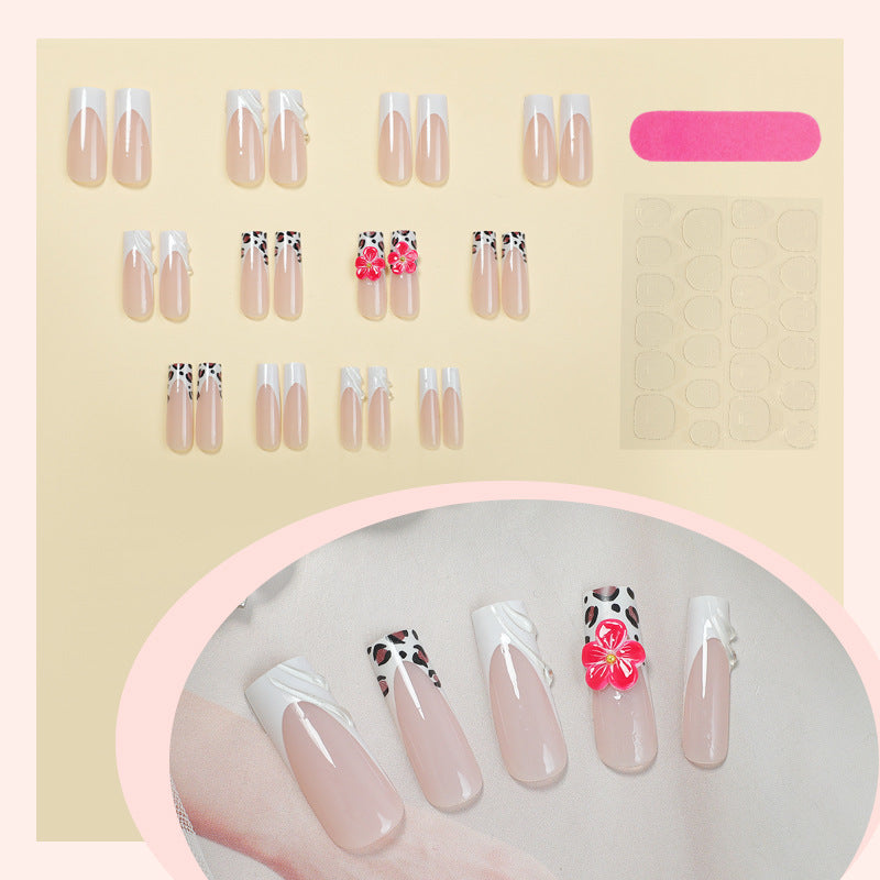 Artistic Press-On Nail Set with Floral and Abstract Designs kalsten