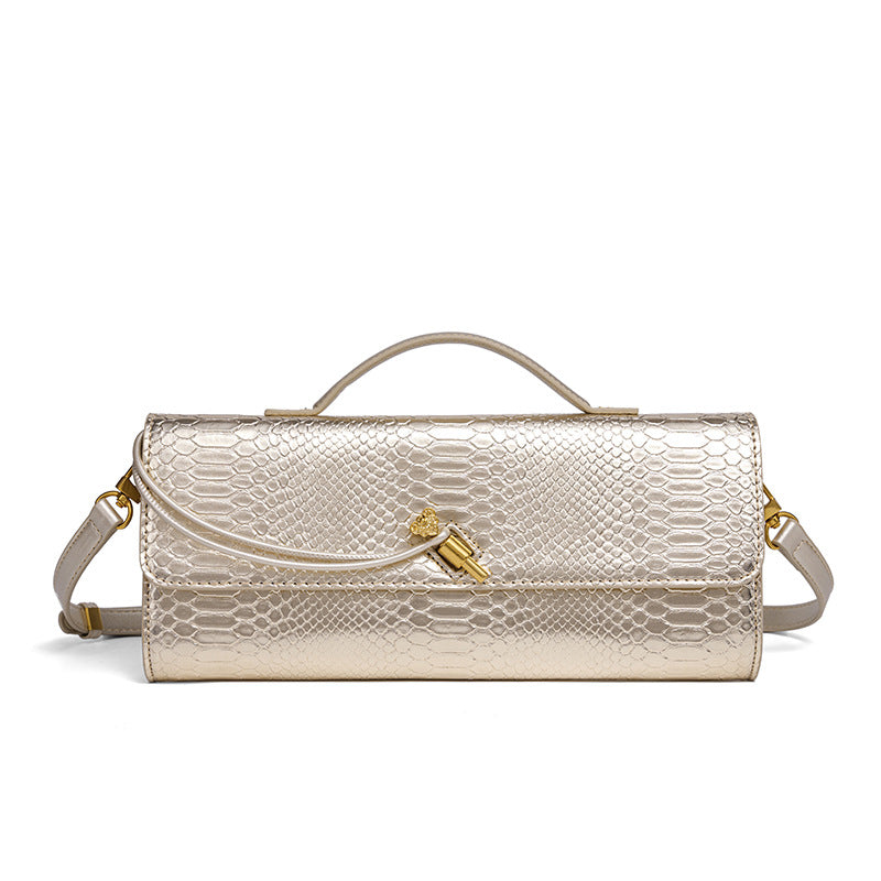 Elegant Textured Snakeskin Evening Clutch Kalsten