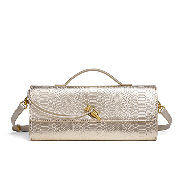 Elegant Textured Snakeskin Evening Clutch Kalsten