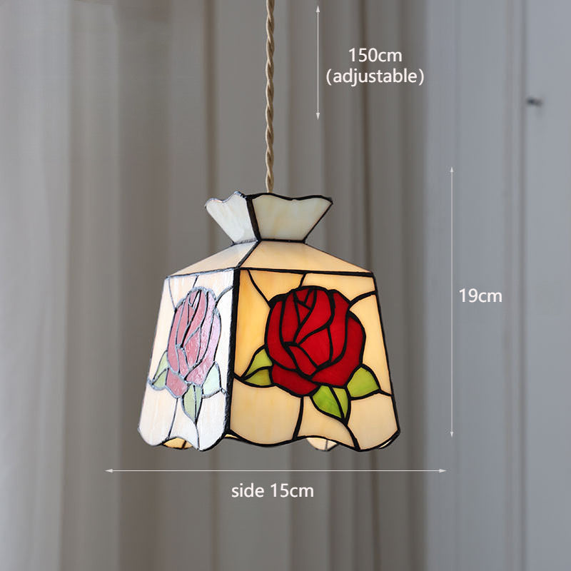 Adjustable Vintage Glass Pendant Light