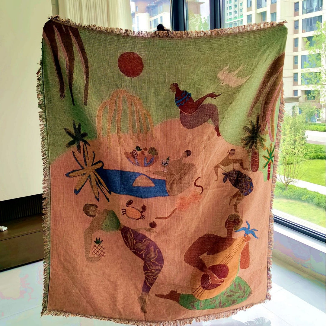 Scenic Coastal Landscape Throw Blanket