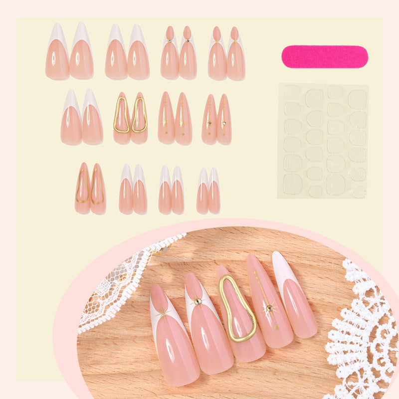 Acrylic nail set with glamorous rhinestones and decorative elements Kalsten