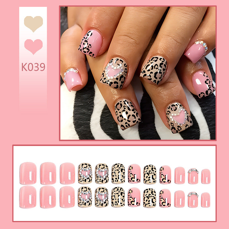 Elegant leopard print artificial nails Kalsten