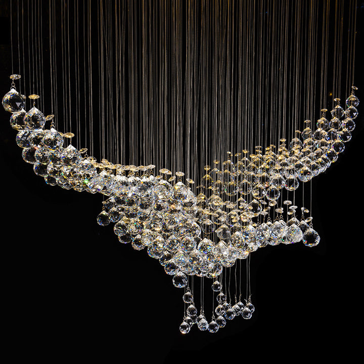 Crystal Chandelier with Cascading Beads