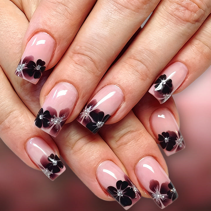 Elegant Floral Acrylic Press-On Nails Kalsten