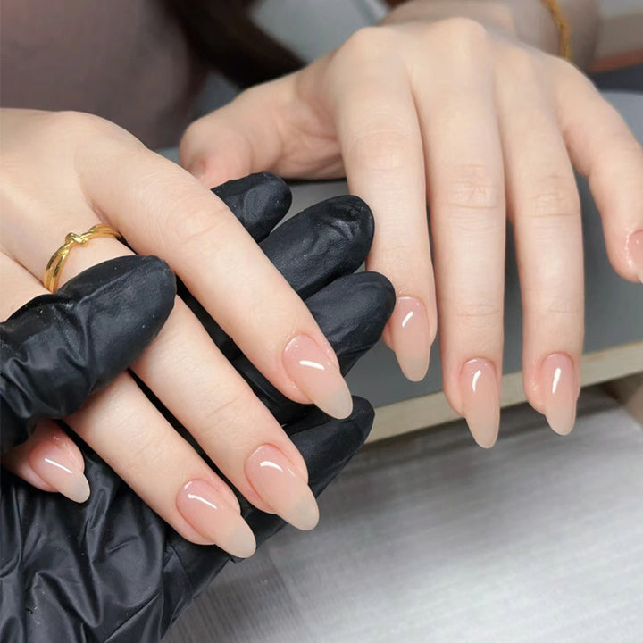 Natural Finish Nude Press-On Nail Set Kalsten