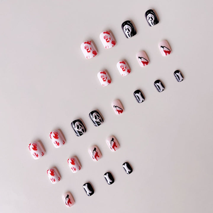 Creative Halloween Nail Art Set with Creepy Designs and Sparkling Accents Kalsten