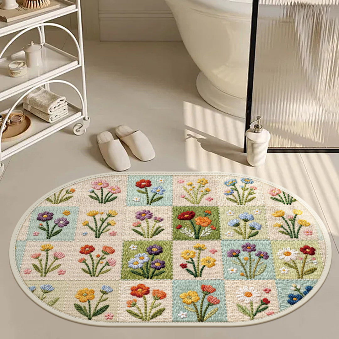 Floral Patchwork Bath Mat