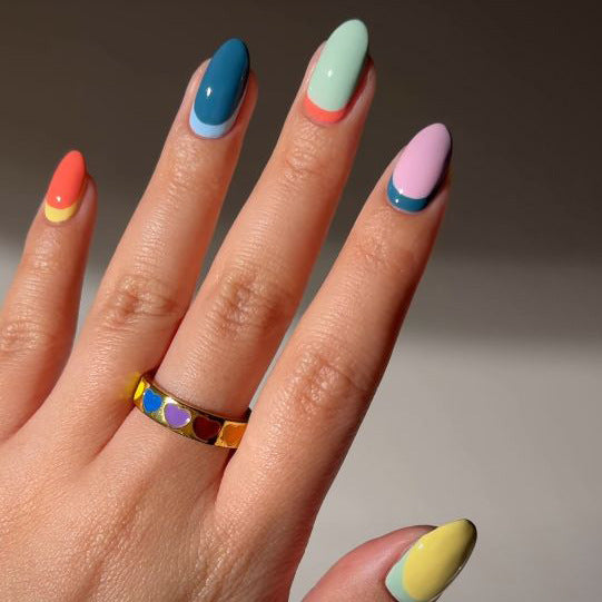 Colorful Press-On Nail Art Enhancements Kalsten