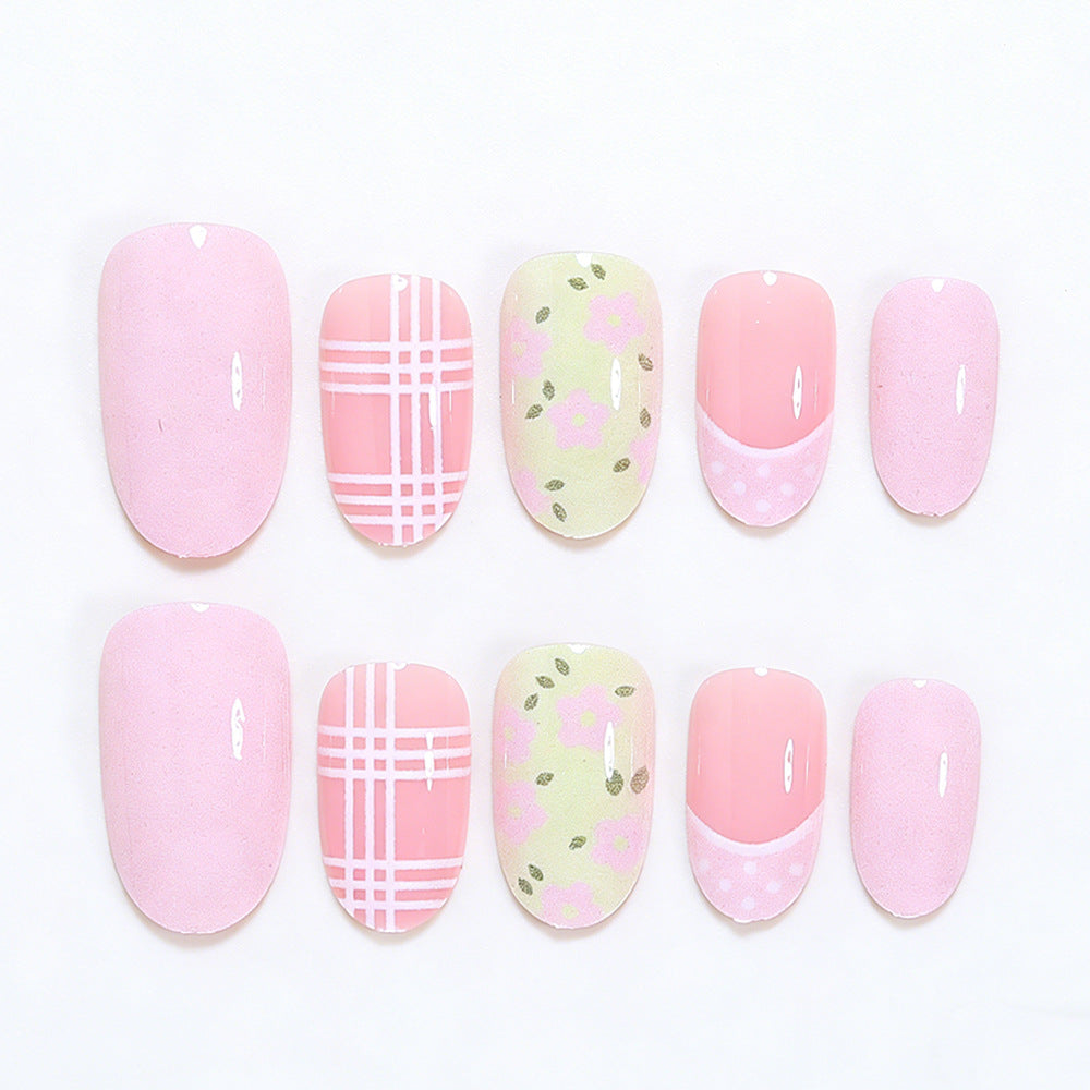 Floral Patterned Press-On Nail Art Tips Kalsten