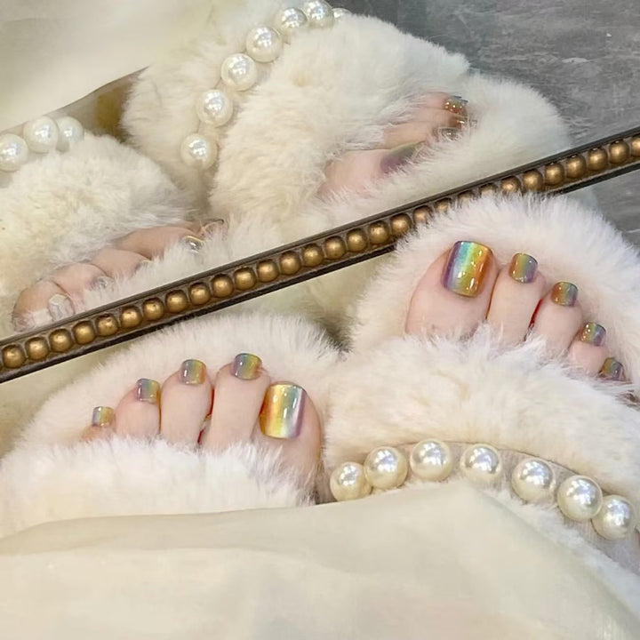 Glossy Metallic Press-On Toenail Set Kalsten