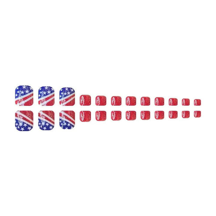 Nail art set with creative glitter design and American motif Kalsten
