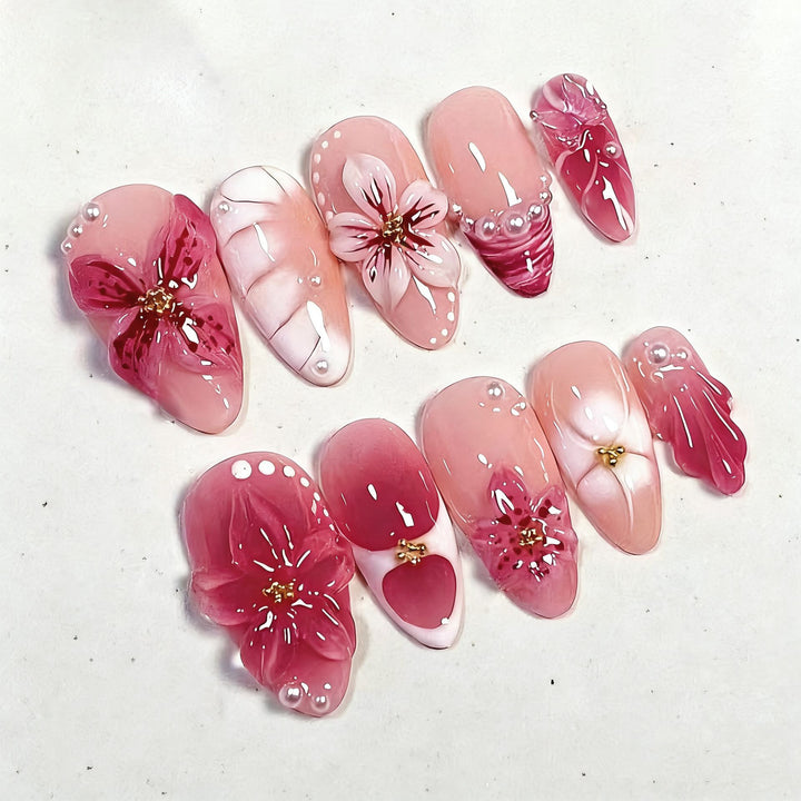 Artistic Floral Press-On Nail Collection kalsten