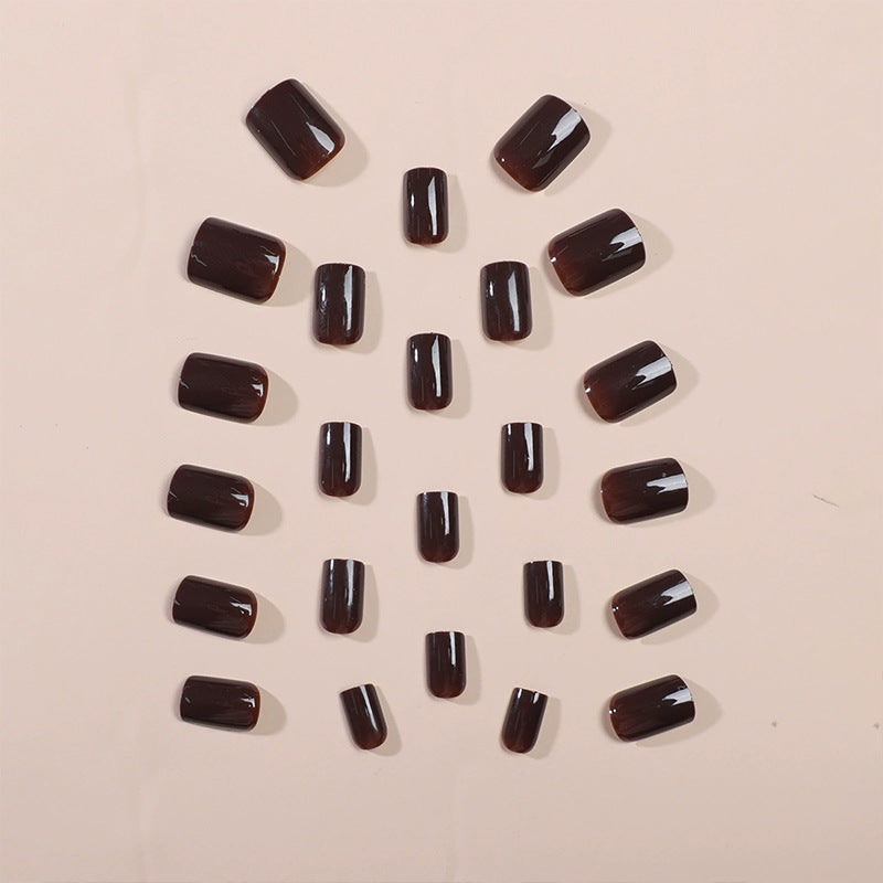 Glossy Natural Finish Press-On Nails Kalsten 1790727561
