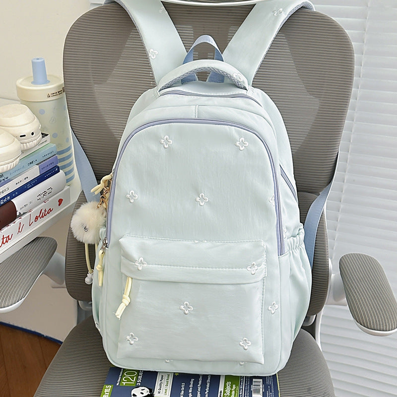 Embroidered Floral Patterned School Backpack Kalsten