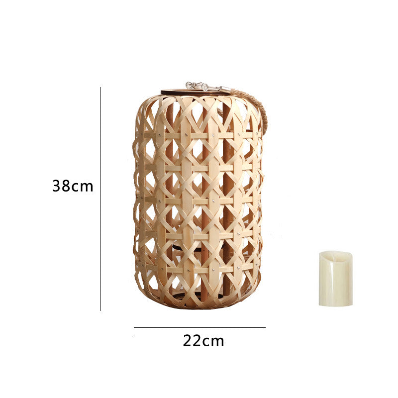 Elegant lantern made of handwoven natural material Kalsten