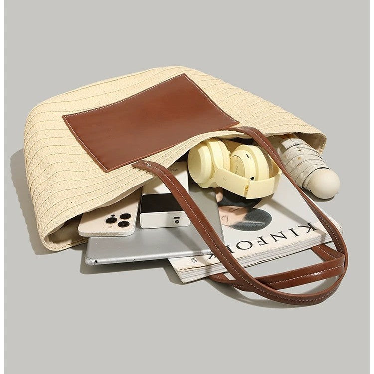 Beach bag with integrated leather pouch Kalsten