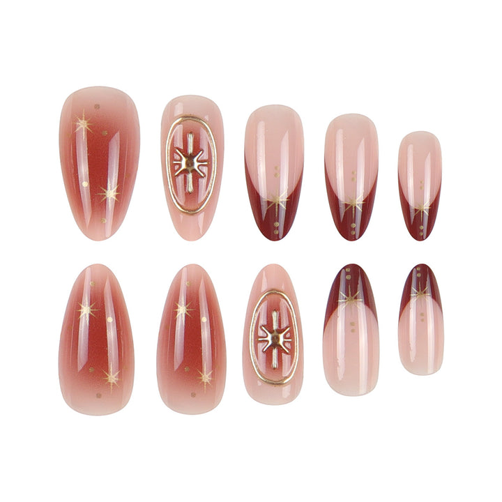 Glamorous Stiletto Press-On Nails with Artistic Designs Kalsten
