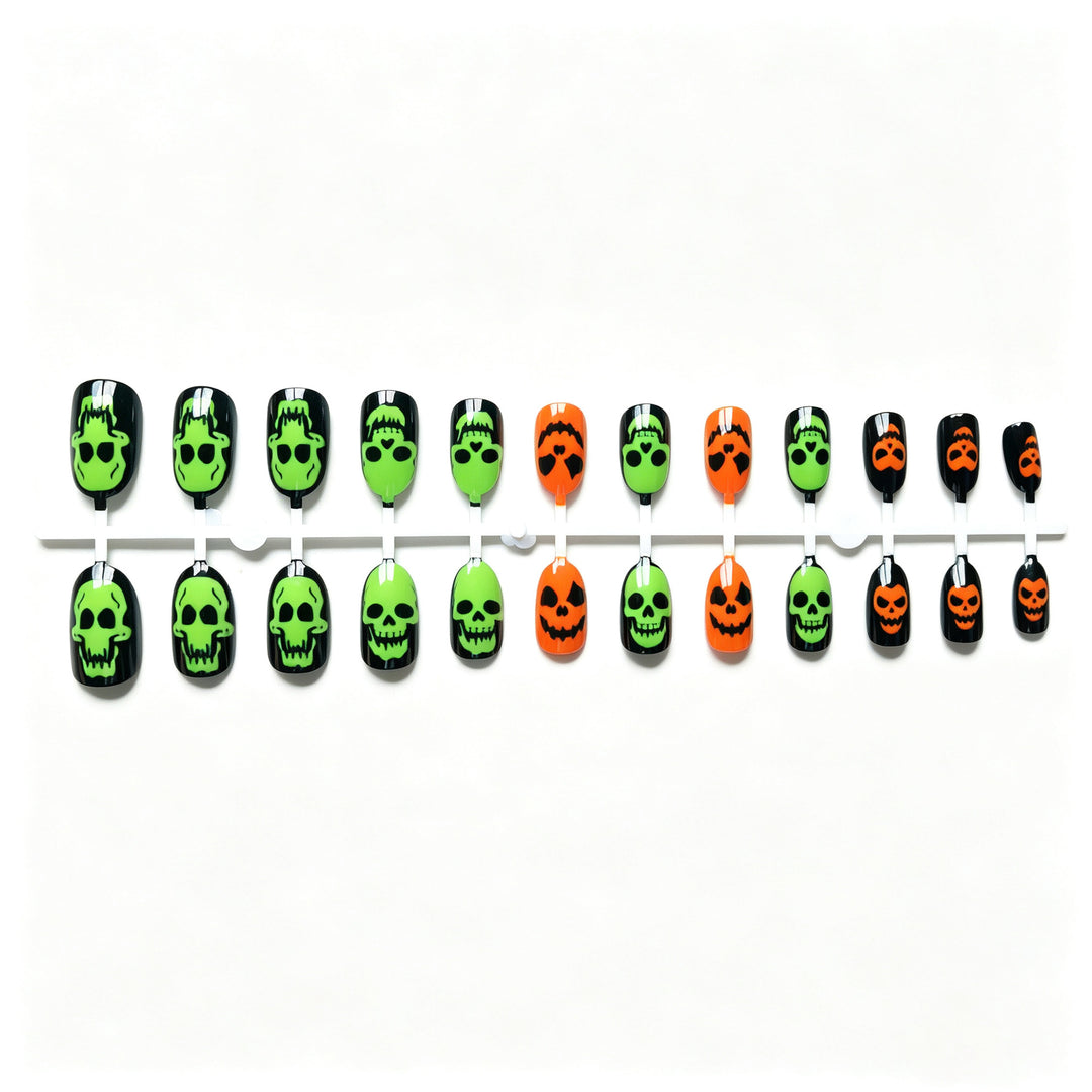 Halloween Skull-Themed Nail Art Set