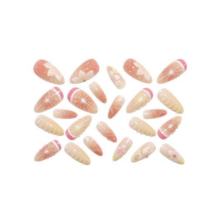 Artful Nail Tips Set with Leaf Accents Kalsten