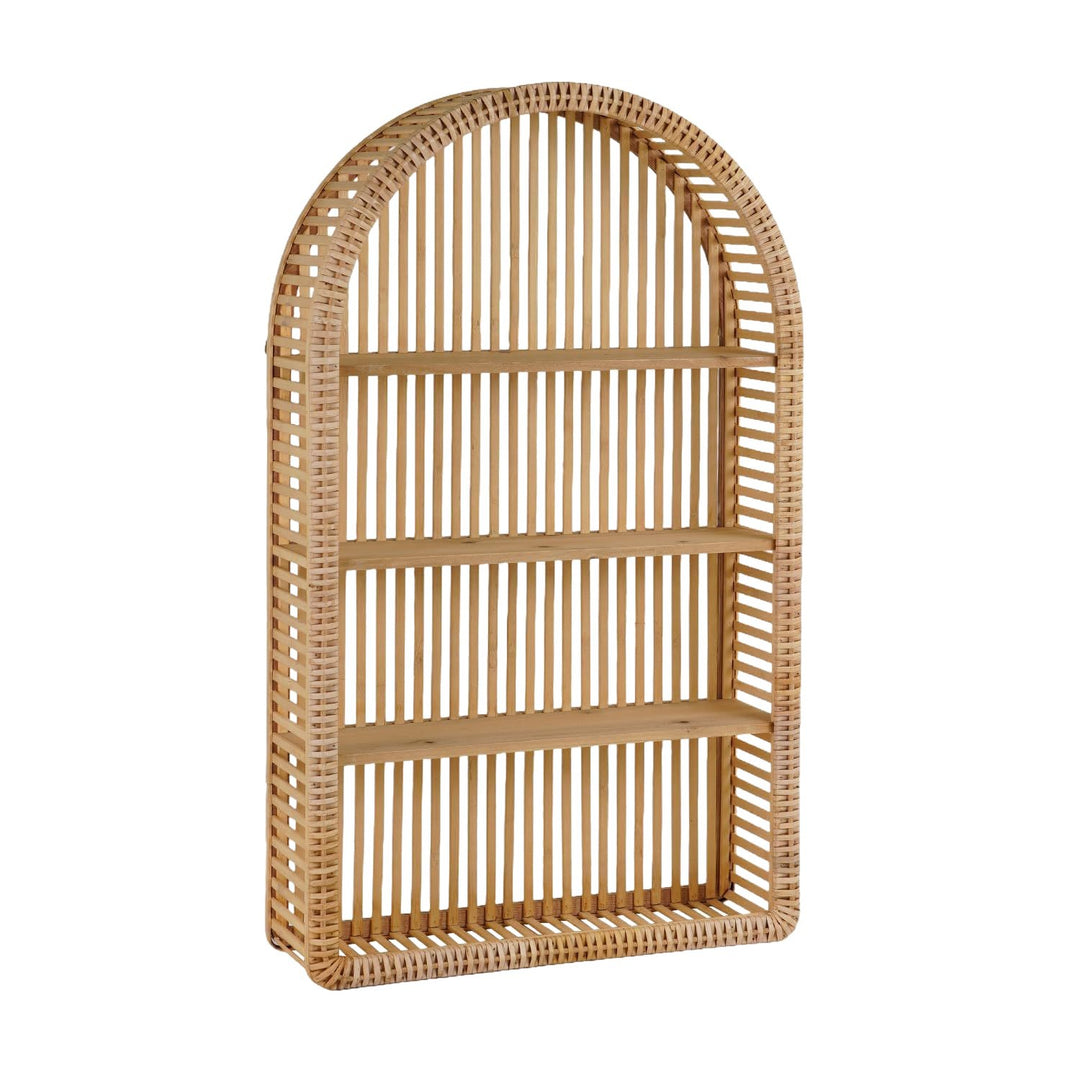 Round Wall Shelf Made of Natural Rattan Kalsten