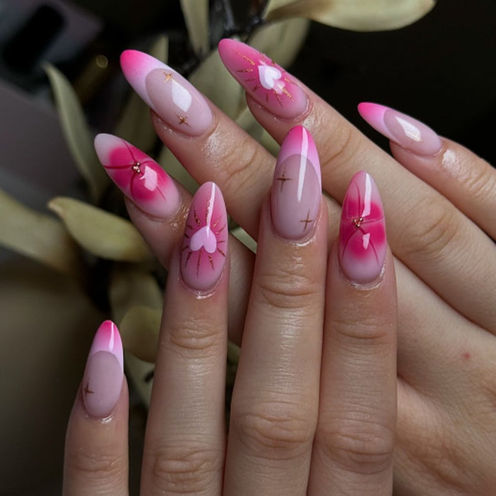 Elegant Stiletto Nail Art with Heart Designs Kalsten