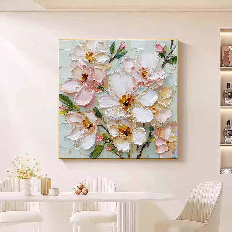 Decorative Textured Floral Canvas Artwork for Walls