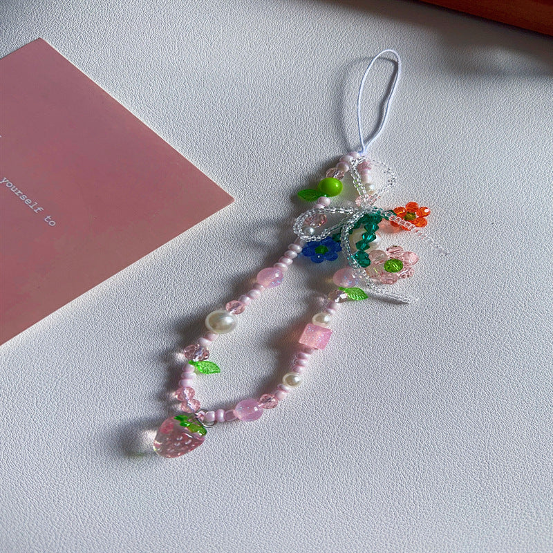 Floral Charm Beaded Phone Strap Kalsten