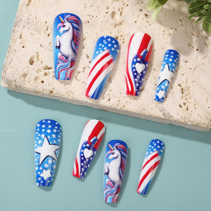 Creative nail art with patriotic designs Kalsten