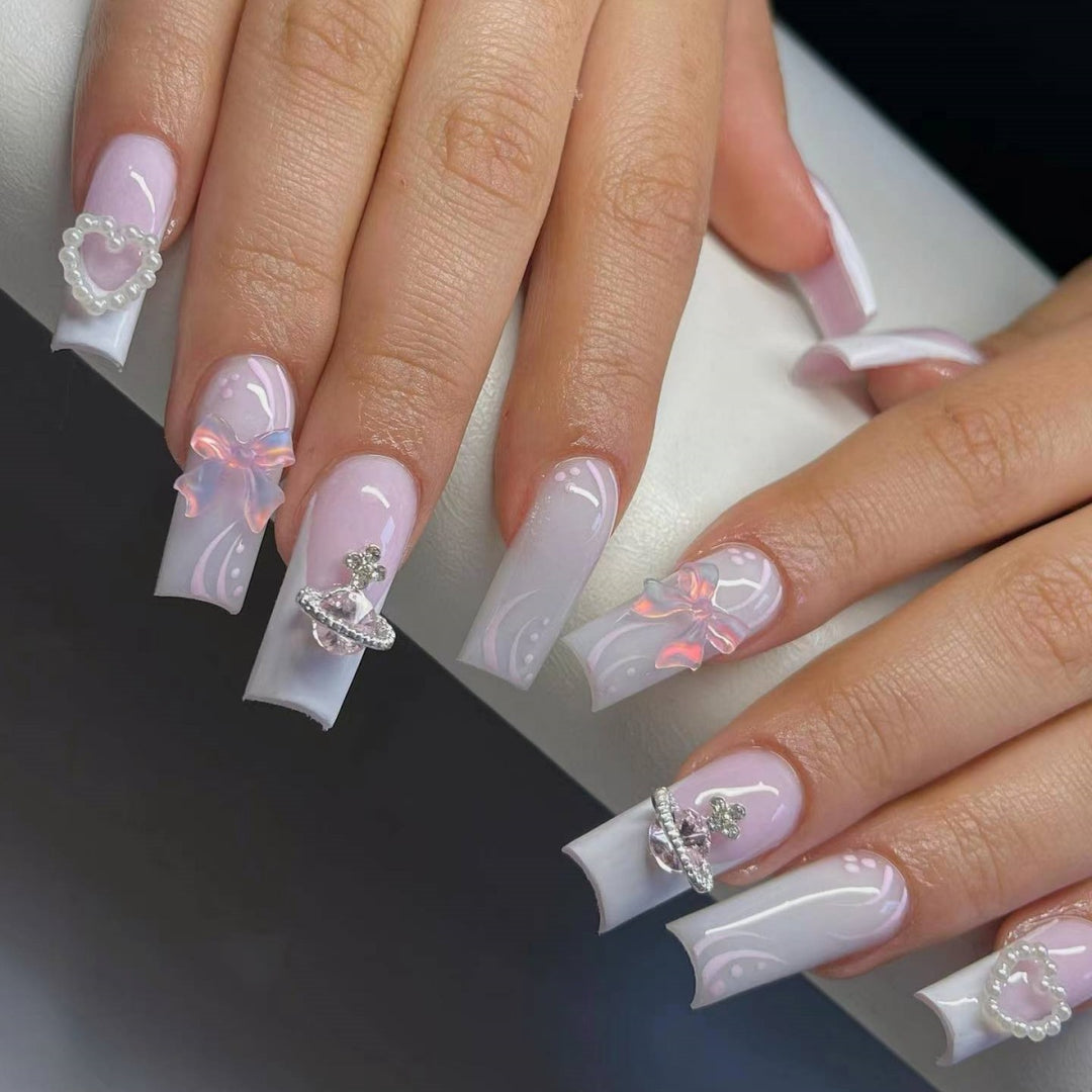 Ornate Butterfly-Inspired Acrylic Nail Extensions Kalsten