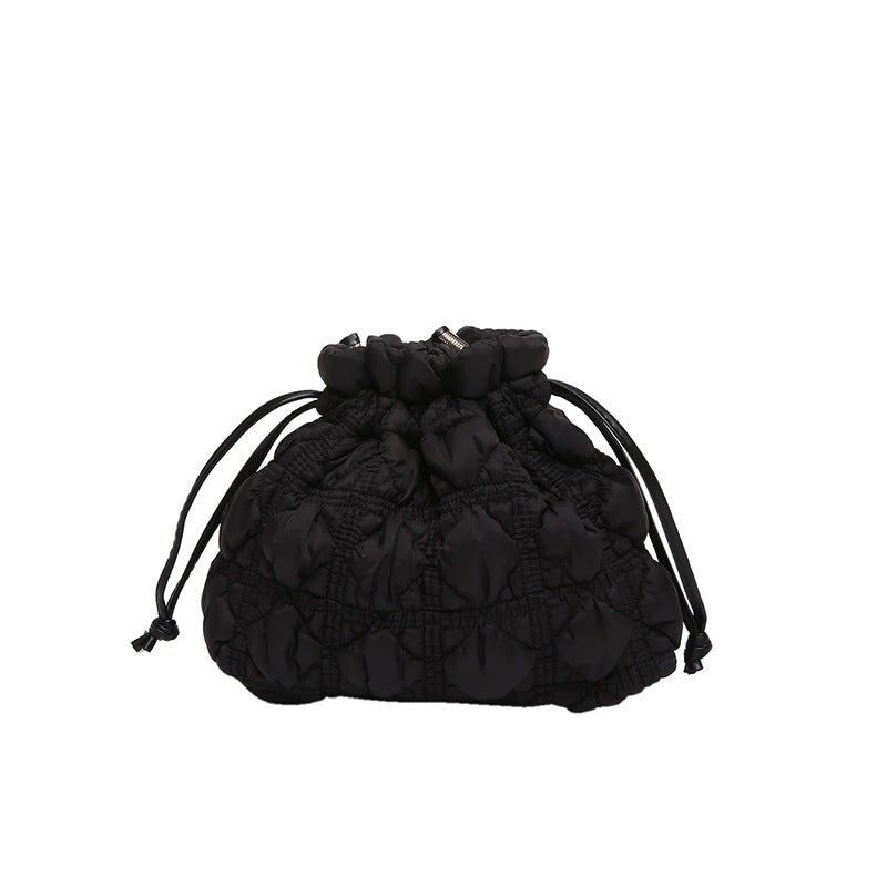 Quilted Drawstring Handbag