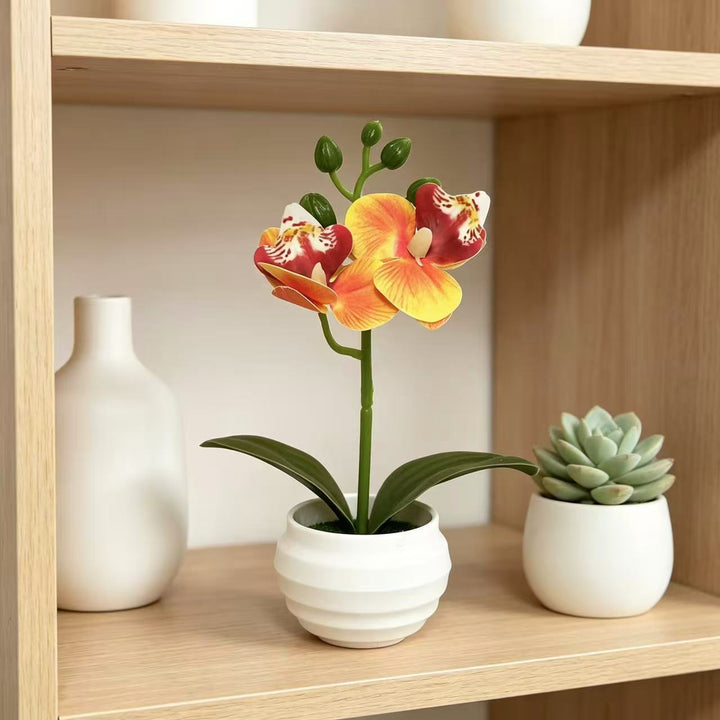 Lifelike Decorative Orchid Plant Arrangement for Home Decor