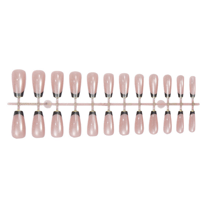 Acrylic nail set with elegant French design and glitter accents Kalsten