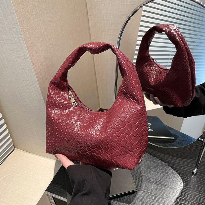 Textured Faux Leather Hobo Bag Kalsten