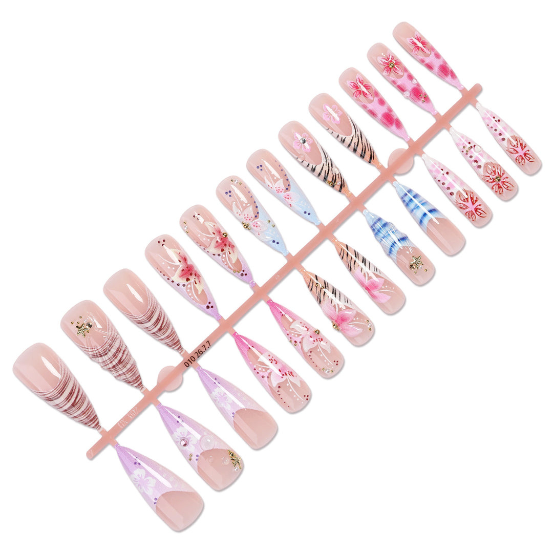 Artificial nail set with floral and creative designs Kalsten