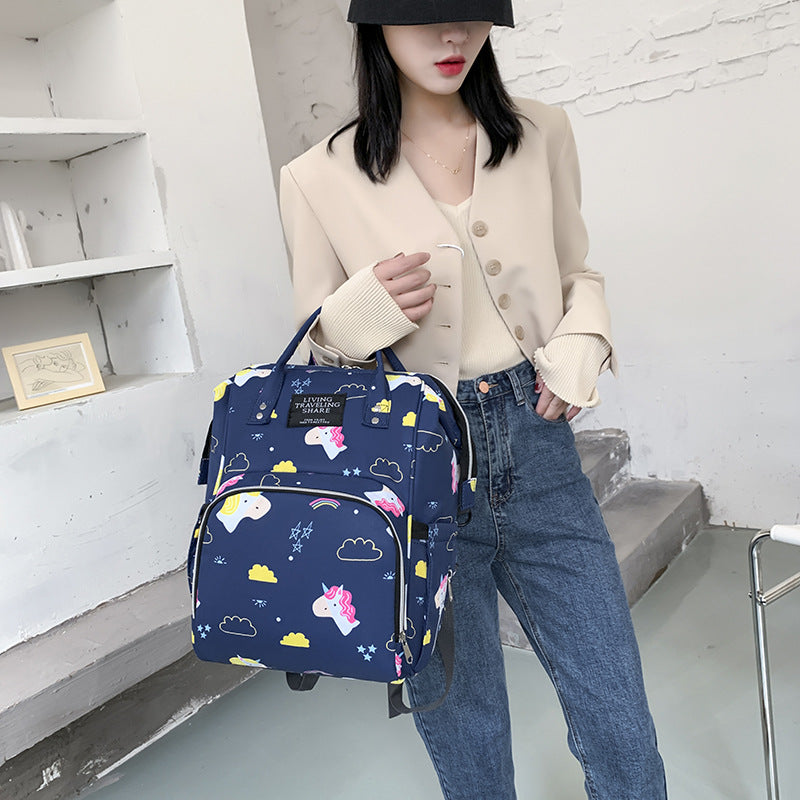 Versatile Leaf Print Travel Backpack Kalsten