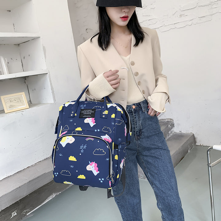 Versatile Leaf Print Travel Backpack Kalsten