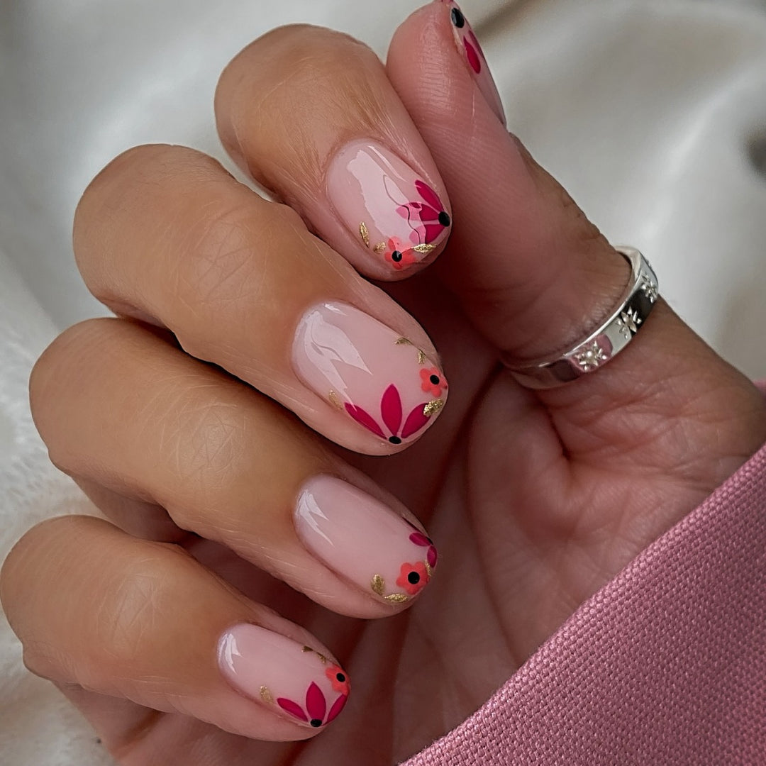 Floral Embellished Nail Art Extensions Kalsten