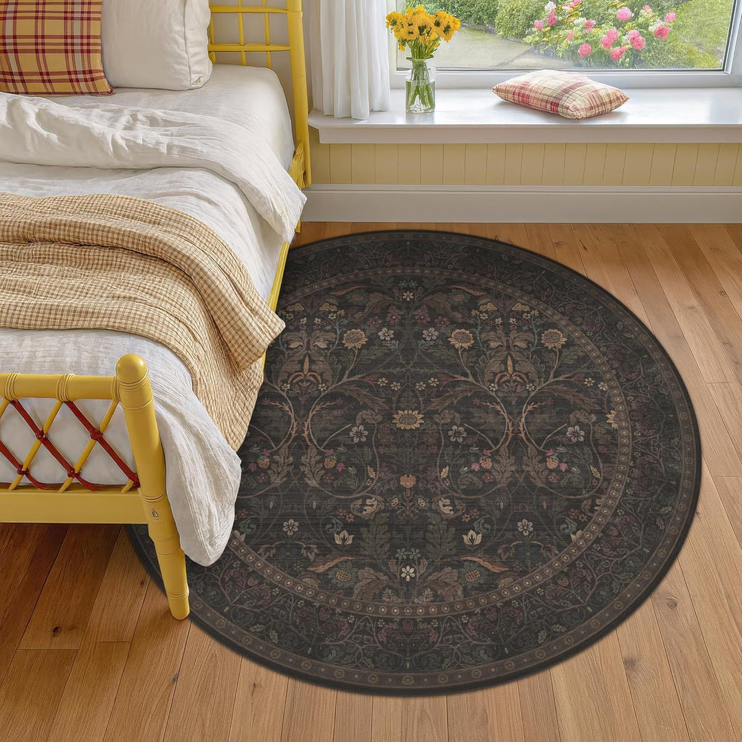 Flower print Round Rug