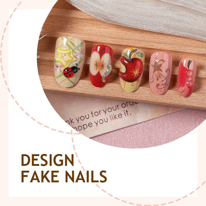 Decorative nail art set with cheerful motifs and glitter accents Kalsten